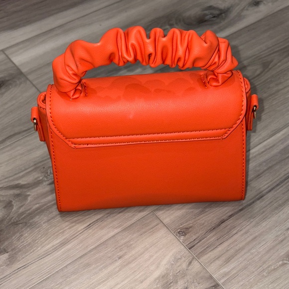 Vibrant Orange Mini Bag with Ruffled Handle - Picture 2 of 2